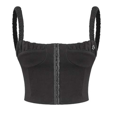 SISTERS Áo croptop cúp ngực Angelica - Đen