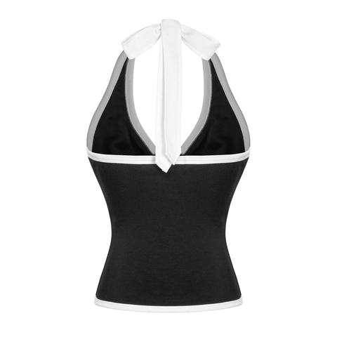 SISTERS Áo cổ yếm phối viền Roline