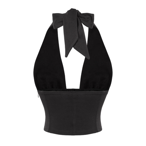 SISTERS Áo croptop cổ yếm Eileen