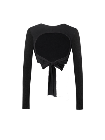 Sisters Áo croptop dài tay hở lưng Giselle