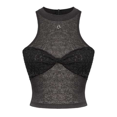 SISTERS Áo croptop phối ren ngực Sera