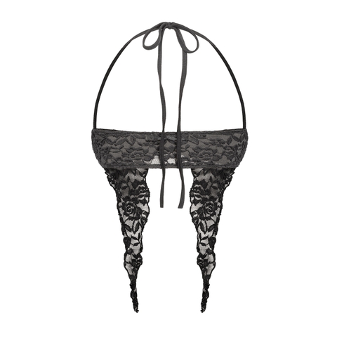 SISTERS Áo mini top phối ren Flora