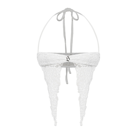 SISTERS Áo mini top phối ren Flora