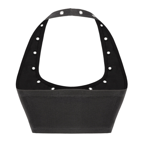 SISTERS Áo mini top đính Kim loại Riviera