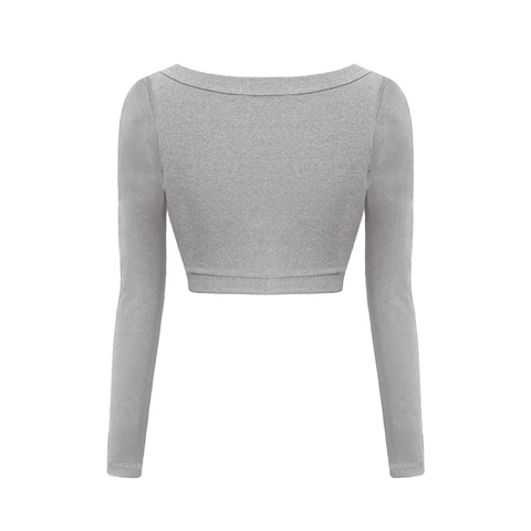 SISTERS Áo croptop dài tay cài nút Chantel