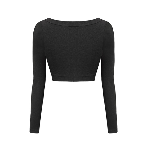 SISTERS Áo croptop dài tay cài nút Chantel