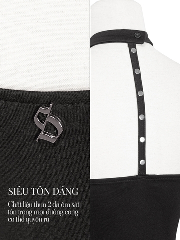 SISTERS Áo croptop phối đinh tán Cherish - Trắng