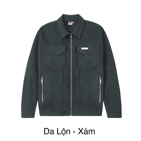 Áo da lộn nam hàng hiệu túi hộp Hiddle H13-AK1