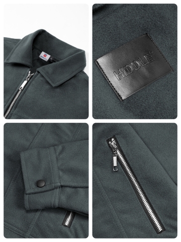 Áo da lộn nam hàng hiệu túi hộp Hiddle H13-AK1