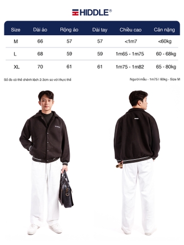 H10-AK4 Áo khoác varisty Hiddle dạ ép phối chỉ nổi