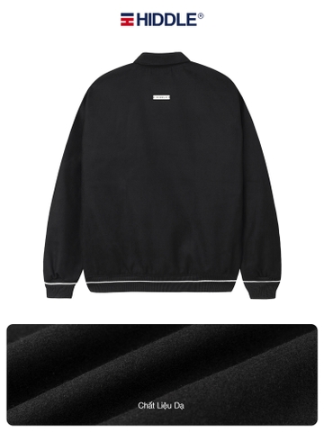 H10-AK4 Áo khoác varisty Hiddle dạ ép phối chỉ nổi
