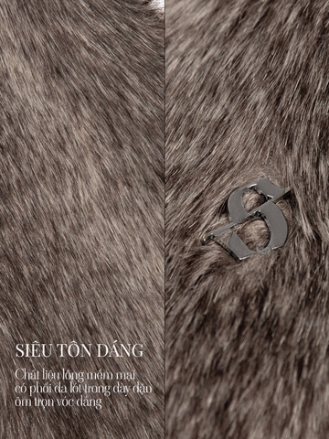 SISTERS Áo gile lông hở lưng Lucienne