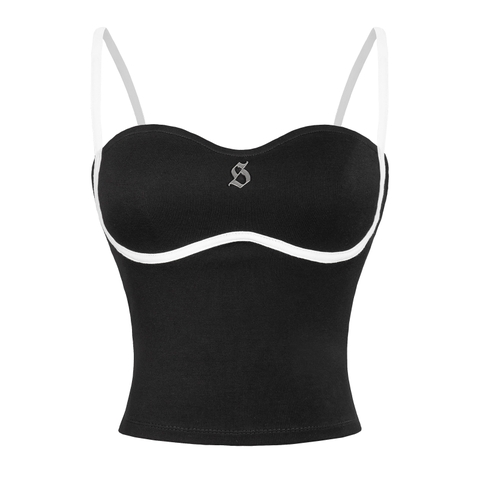 SISTERS Áo hai dây phối viền trắng Majori