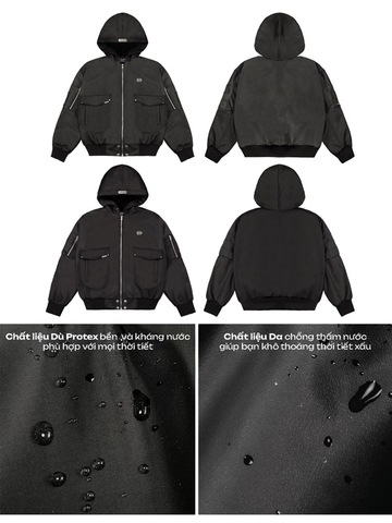 DSW Double Box Hooded Bomber Jacket