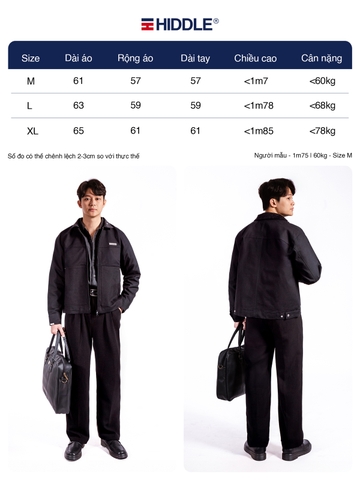 Áo khoác nam canvas phối cổ ticke local brand HIDDLE H-AK1