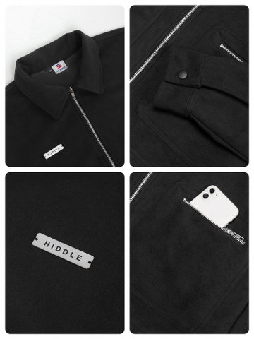 Áo khoác da lộn nam cao cấp Hiddle kèm túi khoá kéo H13-AK2