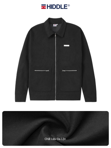 Áo khoác da lộn nam cao cấp Hiddle kèm túi khoá kéo H13-AK2