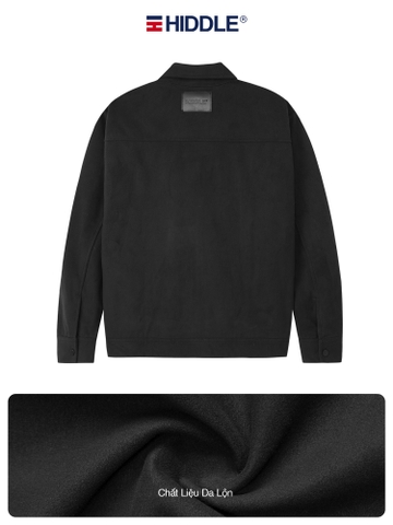 Áo khoác da lộn nam cao cấp Hiddle kèm túi khoá kéo H13-AK2