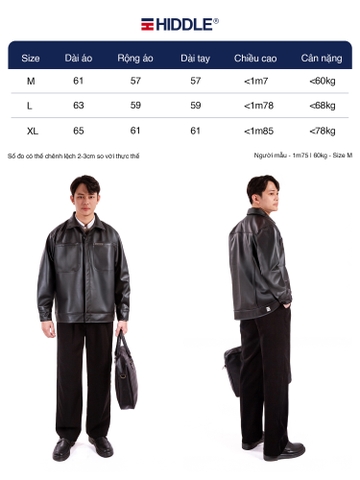 Áo khoác da nam cao cấp Hiddle Classic H10-AK7