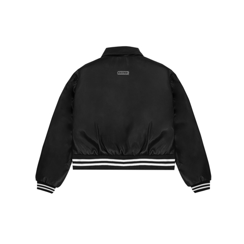 DSS Cropped Leather Varsity Jacket