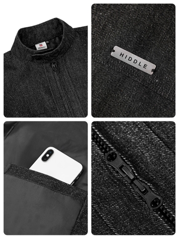 Áo khoác jean nam cổ trụ hai lớp Hiddle H-AK2