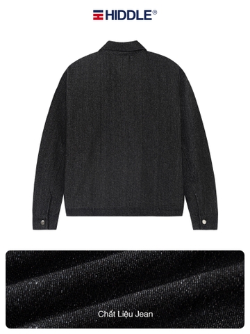 Áo khoác jean cổ bẻ nam tính bốn túi gài nút brand HIDDLE H-AK3