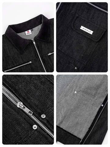 Áo khoác jean nam tính phối cổ ticke Hiddle H-AK7