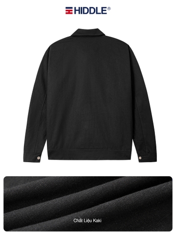 H9-AK2 Áo khoác kaki khuy bấm cách điệu