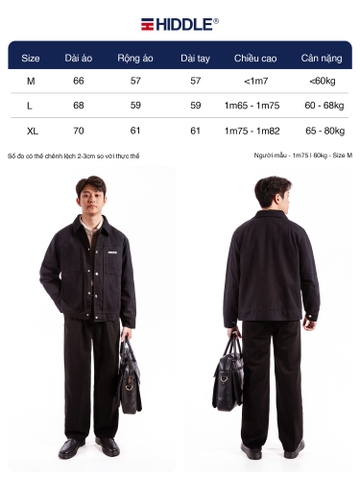 H9-AK2 Áo khoác kaki khuy bấm cách điệu