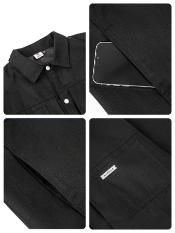 H9-AK2 Áo khoác kaki khuy bấm cách điệu