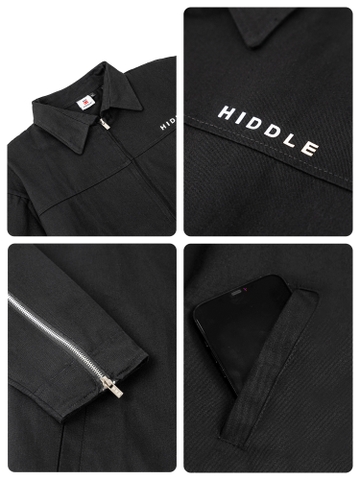 Áo khoác nam đen dáng ngắn Hiddle H8-AK8