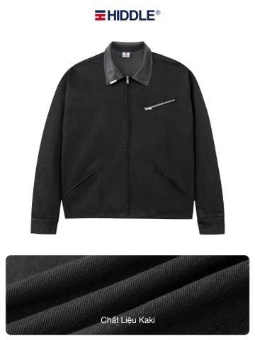 Áo khoác kaki nam phối da Hiddle H-AK8