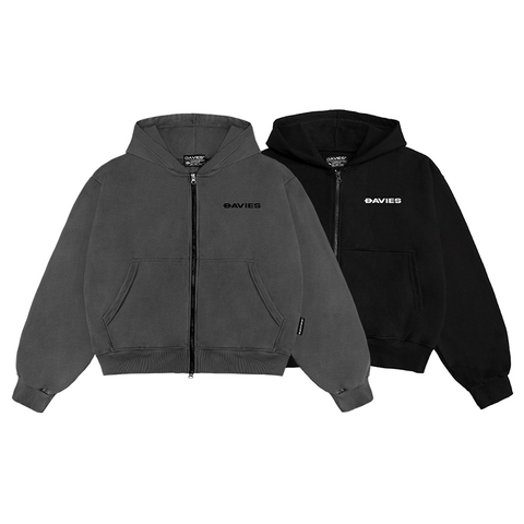 DSW Hoodie Zip Boxy Daviesism -Jacket