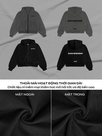 DSW Hoodie Zip Boxy Daviesism -Jacket