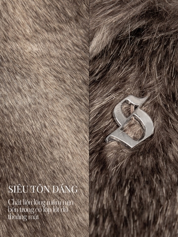 SISTERS Áo khoác lông cộc tay Elsie