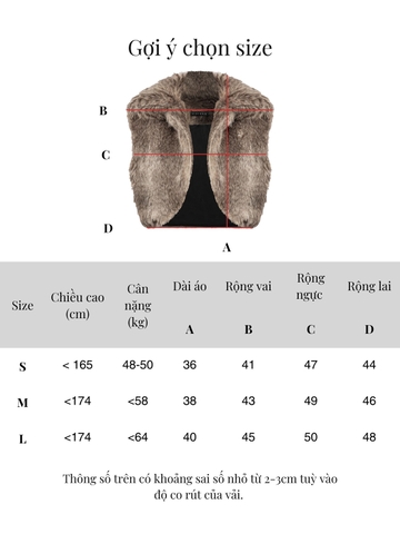 SISTERS Áo khoác lông cộc tay Elsie