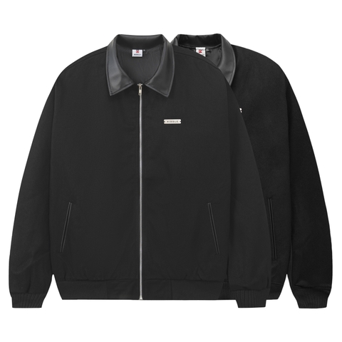 H11-AK3 Áo khoác nỉ dạ nam phối cổ da Hiddle