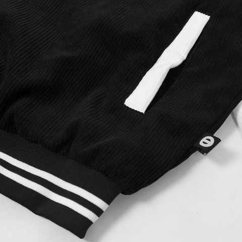 ONTOP Corduroy Varsity Jacket-Đen