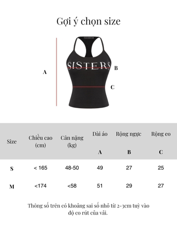 SISTERS Áo croptop dây mảnh dáng dài Callia