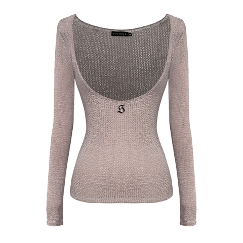 SISTERS Áo tay dài thun lưới xuyên thấu