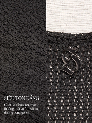 SISTERS Áo tay dài thun lưới xuyên thấu