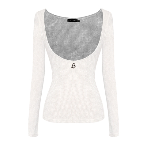 SISTERS Áo tay dài thun lưới xuyên thấu