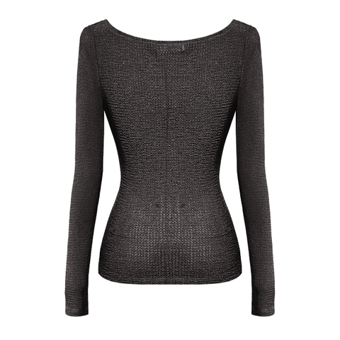 SISTERS Áo tay dài thun lưới xuyên thấu