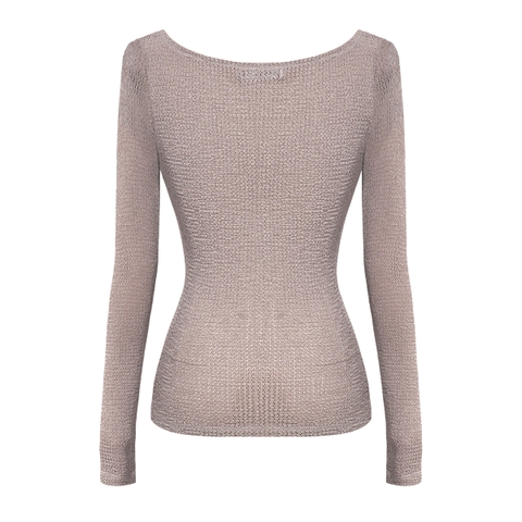 SISTERS Áo tay dài thun lưới xuyên thấu