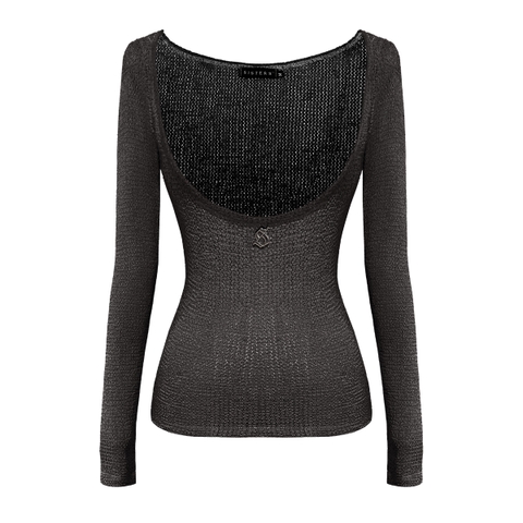 SISTERS Áo tay dài thun lưới xuyên thấu