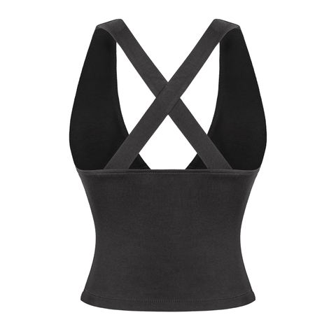 SISTERS Áo croptop đan chéo lưng Franny - Đen