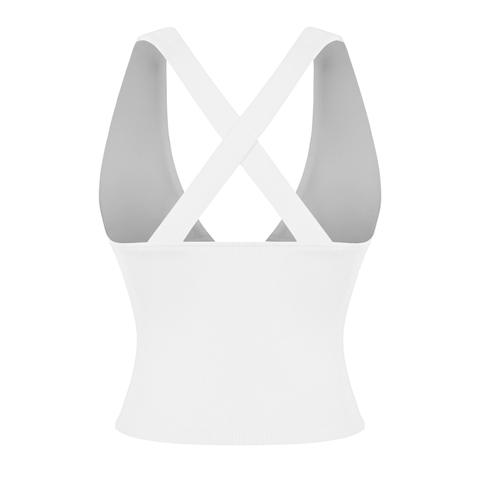 SISTERS Áo croptop đan chéo lưng Franny - Trắng