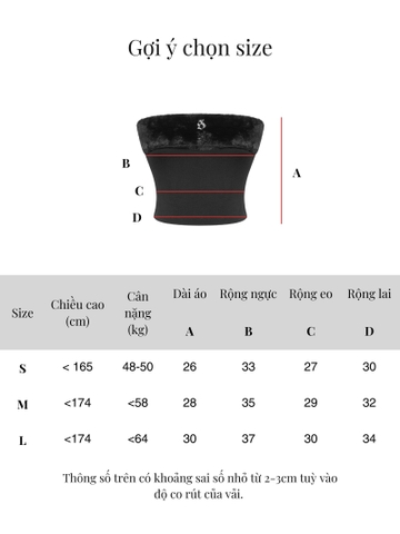 SISTERS Áo tube phối lông Moonbeam - Đen