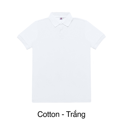 H04-T3 Áo polo nam in nổi HIDDLE nhiều màu-Trắng