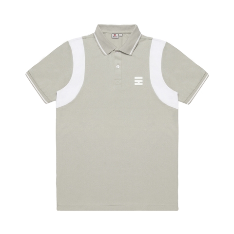 H05-T1 Áo polo tay phối màu trắng-Xám khói
